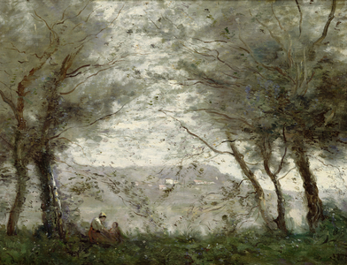 The Pond at Ville-d'Avray through the Trees, 1871 (oil on canvas)