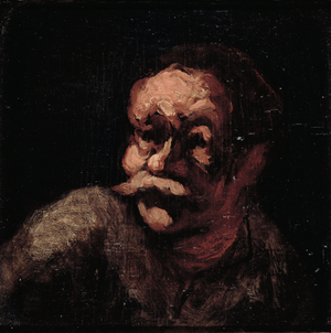 Head of a man (oil on panel)