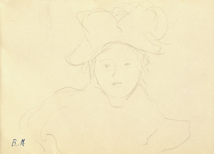 Girl with a hat, 1889 (pencil on paper)