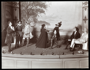 A scene from an amateur production of a play titled "The Critic" presented at Barnard College, New York (silver gelatin print)