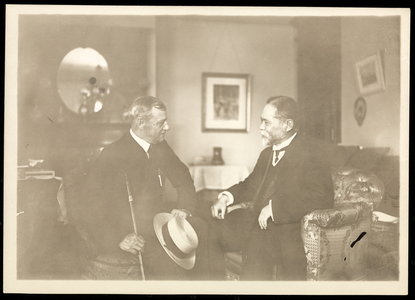Rear Admiral Robley Dunglison Evans seatedg with another man, 1906 (silver gelatin print)