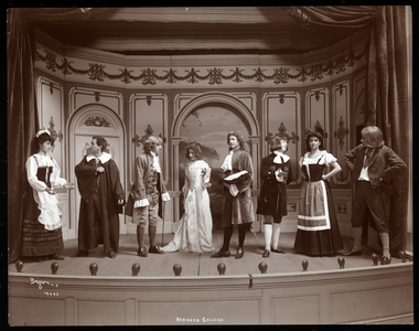 A scene from an amateur production of a play titled "Le Medecin Malgre Lui" presented at Barnard College, New York (silver gelatin print)