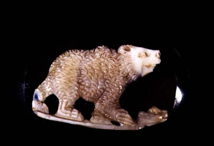 Cameo depicting a bear from South Shields Roman Fort, 2nd to 3rd century BC