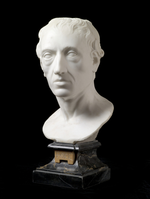 Portrait of a Alexander Pope (marble on black marble base)