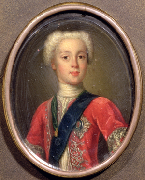 Portrait of Prince Charles Edward Stuart (1720-88) alias 'Bonnie Prince Charlie', c.1732 (oil on copper)