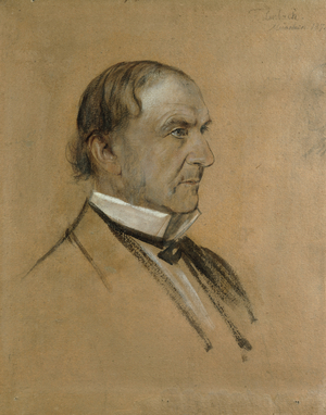 Portrait sketch of William Ewart Gladstone (1809-98) (oil on board)
