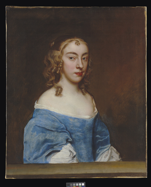 Portrait of a Young Girl in a Blue Dress (oil on canvas)