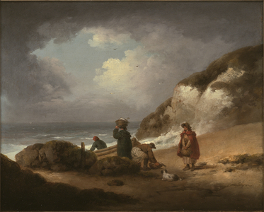 Beach Scene with Fishermen and their Catch (oil on canvas)