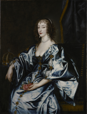 Portrait of Henrietta Maria, Queen of England (oil on canvas)