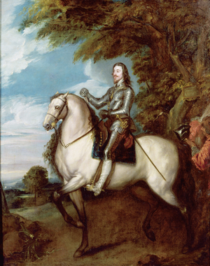 Charles I (1600-49) on Horseback (oil on canvas)