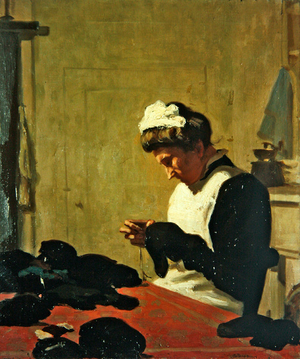 Cook Darning, c.1912 (oil on canvas)