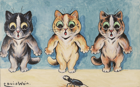 Who's Afraid of a Big Black Stag Beetle? (w/c & gouache on paper)