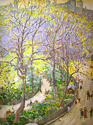 Finsbury Circus, 1920 (oil on board)