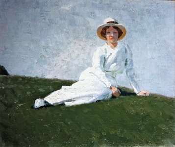 Edith in the Sun, Walberswick, 1912 (oil on canvas)