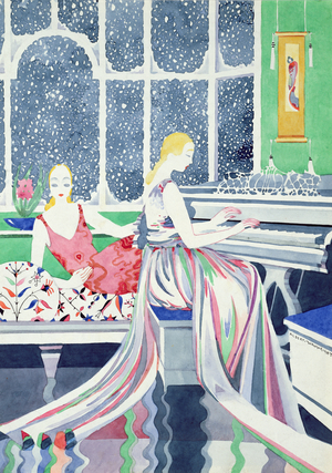 At the Piano (w/c on paper)