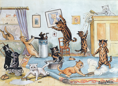 Spring Cleaning (pen & ink and w/c on paper)