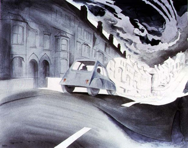 Whizzing Down Chetwynd Road, 1998 (w/c on paper)
