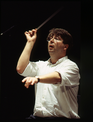 Bertrand de Billy - portrait of the French conductor, May 1995. b. 1965