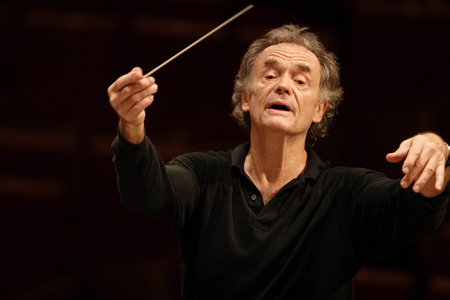 Jean - Claude Casadesus - portrait of the French conductor and composer rehearsing with the Orchestre National de Lille at the Salle Pleyel, Paris, France, on 28 November 2006. b. 7 December 1935