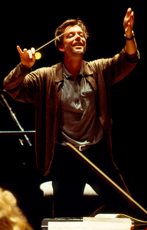 Jukka - Pekka Saraste - Finnish conductor at a rehearsal in Paris, April 1999. b.22 April 1956
