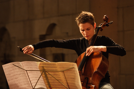 Anne Gastinel, French cellist, (B. 1971). Auvers sur Oise festival, June 2008