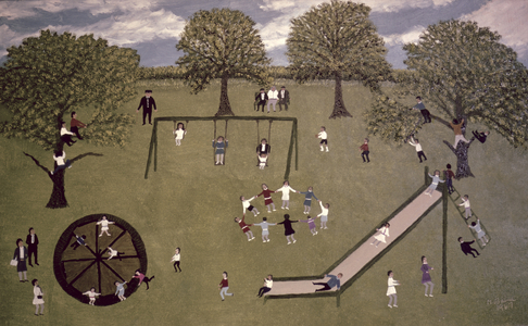 The Playground, 1967 (oil on board)