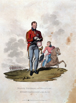 Major General of Infantry Knight Commander of the Bath, from 'Costumes of the Army of the British Empire, according to the last regulations 1812', engraved by J.C. Stadler, published by Colnaghi & Co. 1812-15 (coloured aquatint)
