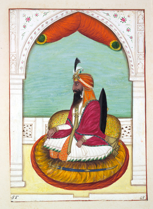 Sirdar Fatteh Khan (Iowana), from 'The Kingdom of the Punjab, its Rulers and Chiefs, volume II', a volume of 30 watercolour studies by an unidentified Indian artist, c.1840 (w/c on paper)