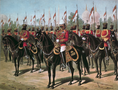 The Viceroy's Bodyguard, printed in 'Our Armies' by Emrik and Binger, published 1890 (chromolitho)