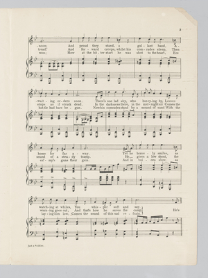 Page 3 of a musical score for the song 'Just a Soldier' (litho)