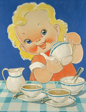 A Child Making Tea
