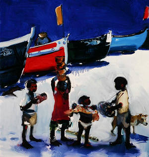 Acrobat Children on the Beach, 2006 (oil on canvas)