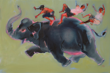 Running Elephant, 2006 (oil on canvas)