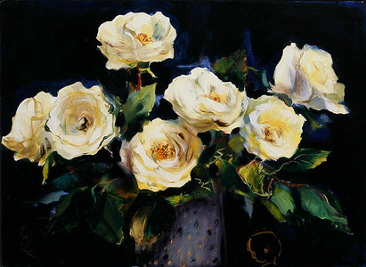 White Roses (with 2 Boys), 2006 (oil on canvas)