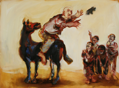 The Wig (Aesop), oil on paper