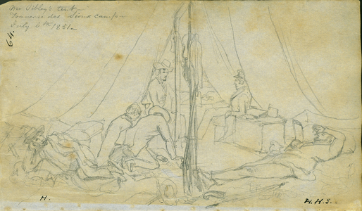 Mr. Sibley's tent, 6th July 1851 (pencil on paper)