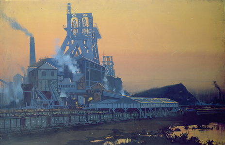 Colliery at Sunset (LNER) (gouache on board)