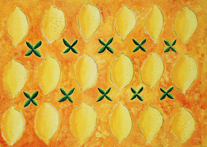 Lemons, 2004 (acrylic on card)