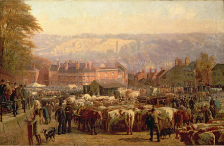 The Hill at Norwich on Market Day, 1871 (oil on canvas)