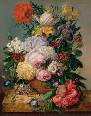 Flowers, c.1840's (oil on canvas)