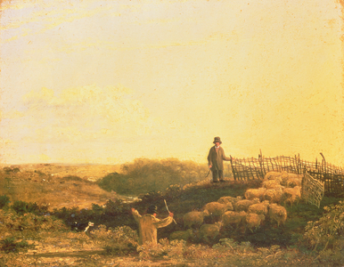 Penning the Flock (oil on panel)