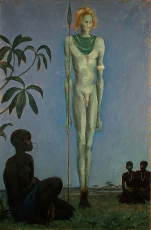 A Dinka Herdsman, 1937 (oil on canvas)