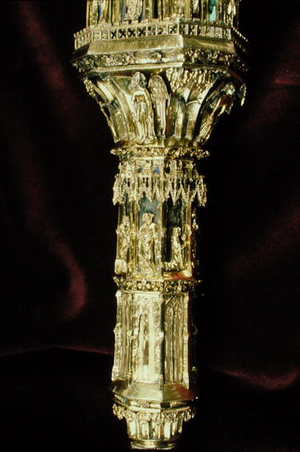 Capital of the crozier of William of Wykeham (c.1320-1404) (silver gilt) (detail) (see 205100-32)