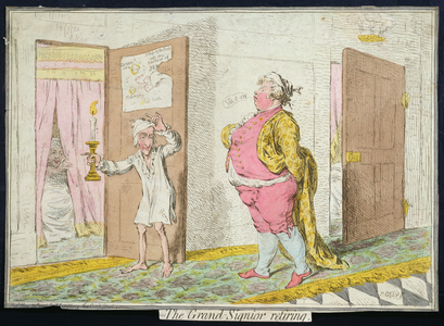 The Grand-Signior Retiring, published by Hannah Humphrey in 1796 (hand-coloured etching)