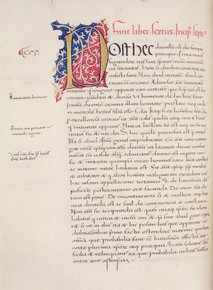 Ms.228, f.54v: Page from Aristotle's 'Nicomachean Ethics and Politics', 1452 (vellum)