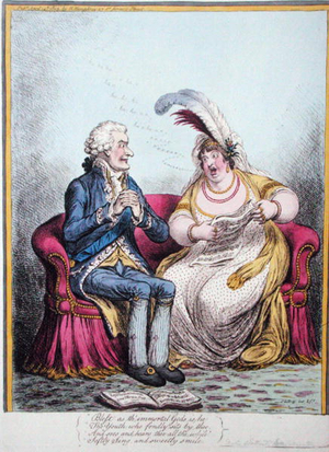 The Bulstrode Siren, published by Hannah Humphrey in 1803 (hand-coloured etching)