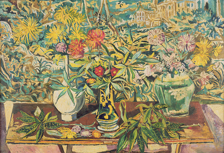 Autumn Chrysanthemums, 1948 (oil on canvas)
