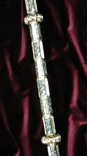 Shaft of the crozier of William of Wykeham (c.1320-1404) (silver gilt) (detail) (see 205100-32)