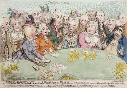 Modern Hospitality, or A Friendly Party in High Life, published by Hannah Humphrey in 1792 (hand-coloured etching)
