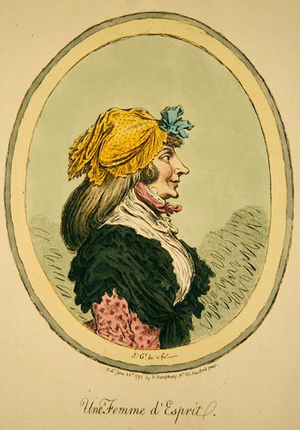 Une Femme d'Esprit, published by Hannah Humphrey, 1795 (coloured engraving)